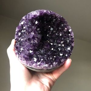 Amethyst druzy crystal sphere